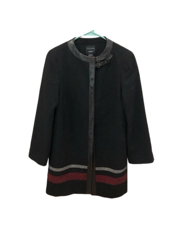 Doncaster Collection Jackets & Blazers - KNEE length wool blend coat with leather trim from Doncaster Collection. Size 12